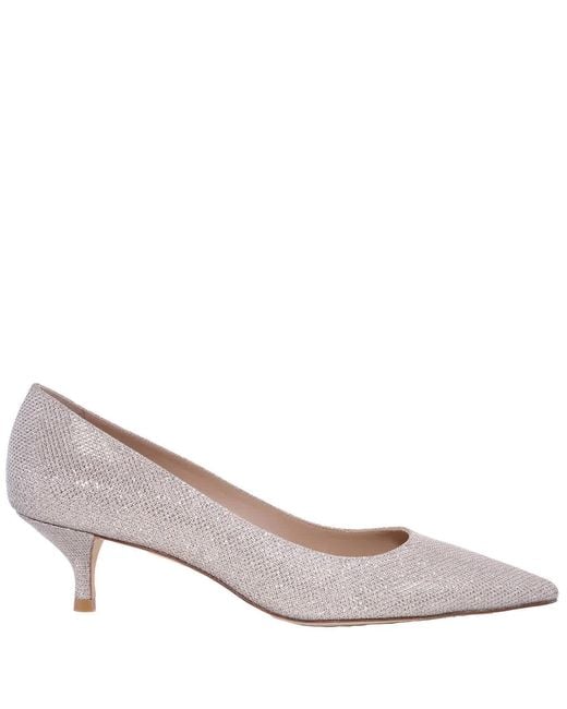 Stuart Weitzman Brown Stuart Kitten-Heel Pumps