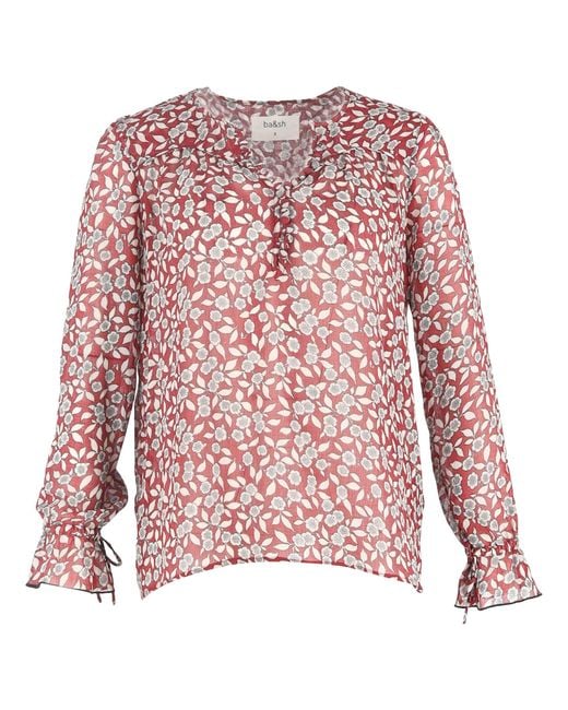 Ba&sh Pink Beatrix Floral Top