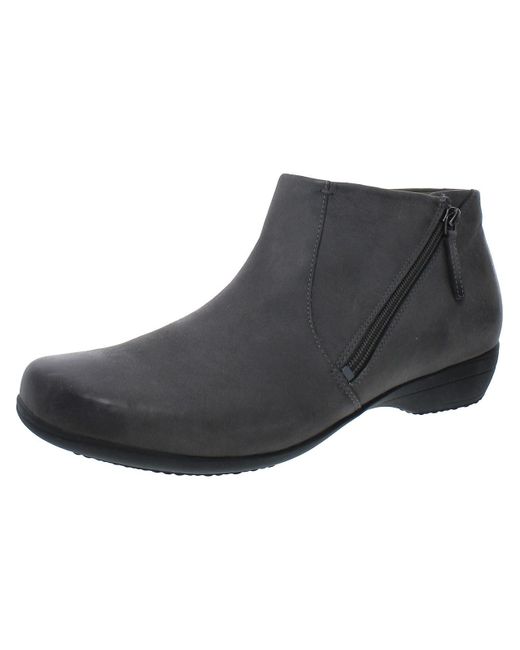 Dansko Black Leather Comfort Booties