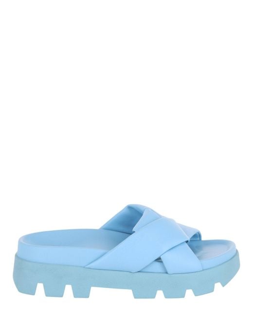 Ferragamo Blue Air Lug Slides