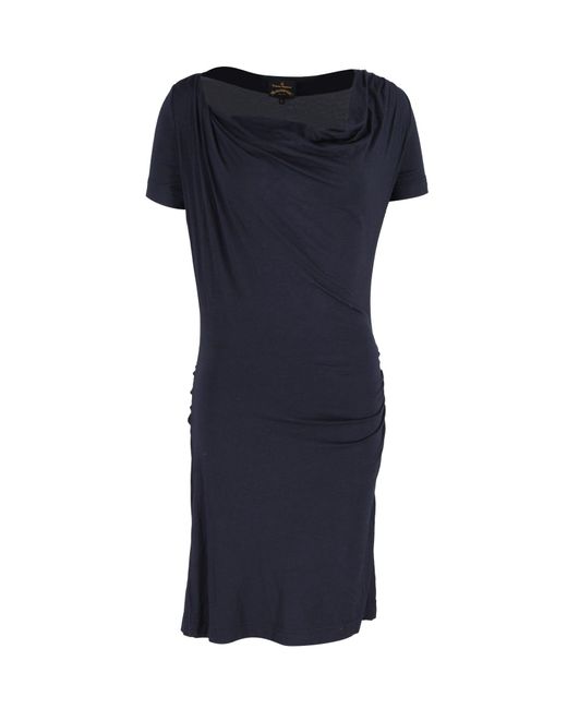 Vivienne Westwood Blue Draped Neckline Dress
