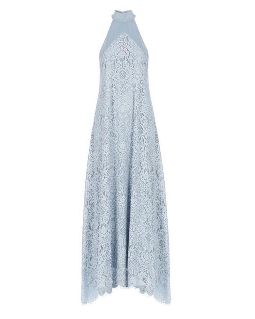 D.exterior Blue Light Lace Dress