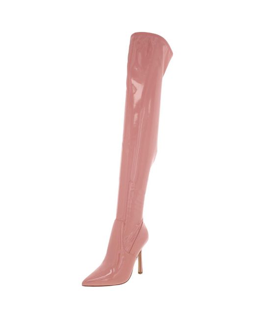Steve Madden Pink Vanquish Zipper Over-The-Knee Boots
