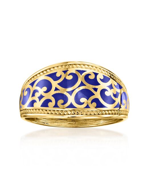 Ross-Simons Blue Enamel Scrollwork Ring