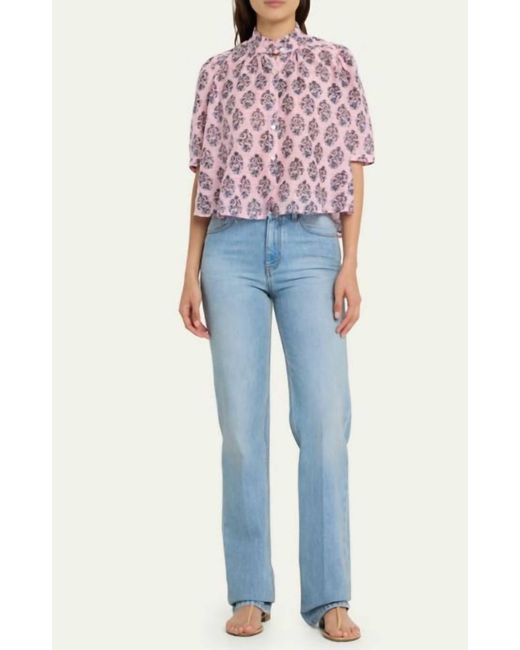 Alix Of Bohemia Blue Winnie Lily Shirt In Pink Cherry Blossom