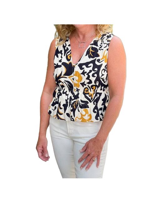 Sanctuary Blue Featherweight Button Up Top