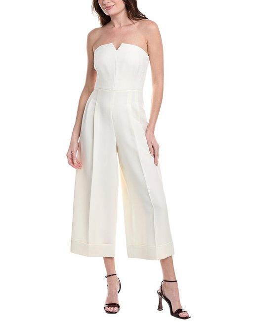 Lafayette 148 New York White Jagger Wool & Silk-Blend Jumpsuit