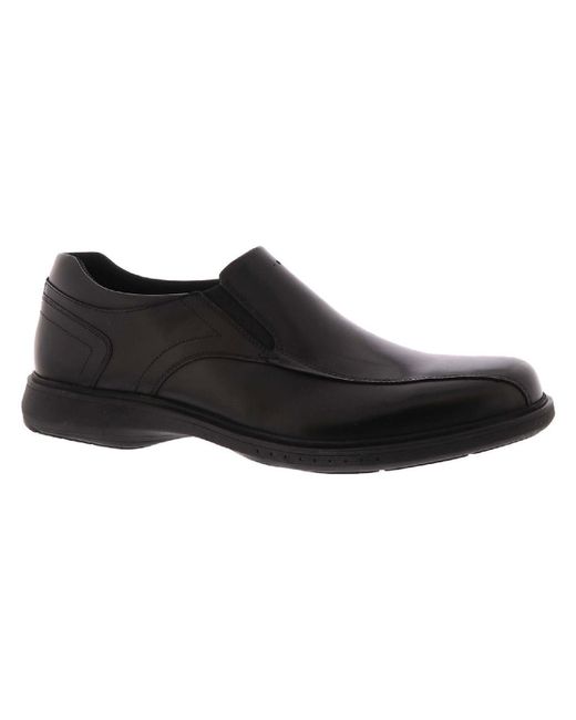 Nunn Bush Black Leather Slip-on Slip On Flat Loafers for men