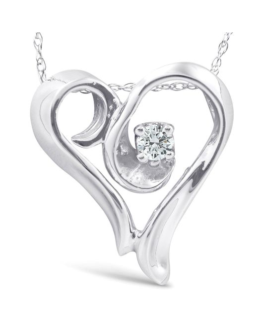 Pompeii3 1 10ct Solitaire Diamond Heart Pendant Necklace In Yellow Or Rose Gold In White Lyst