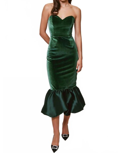 Hutch Women's Green Laken Strapless Midi Dress - www.rajagirimanappuram.com