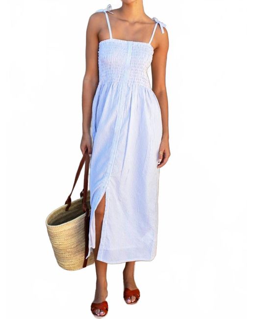 Emerson Fry Women's Blue Striped Santiago Sundress