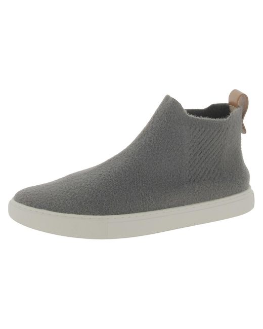 Gentle Souls Gray Rory Mid Top Sneaker Knit Slip On Casual And Fashion Sneakers