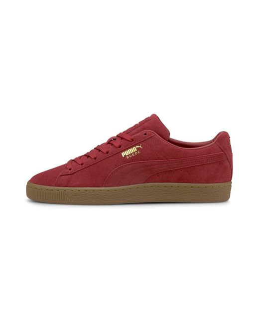 PUMA Red Suede Gum Sneakers for men