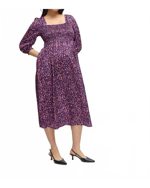 Ingrid & Isabel Women's Purple Breeze Maternity Midi Dress