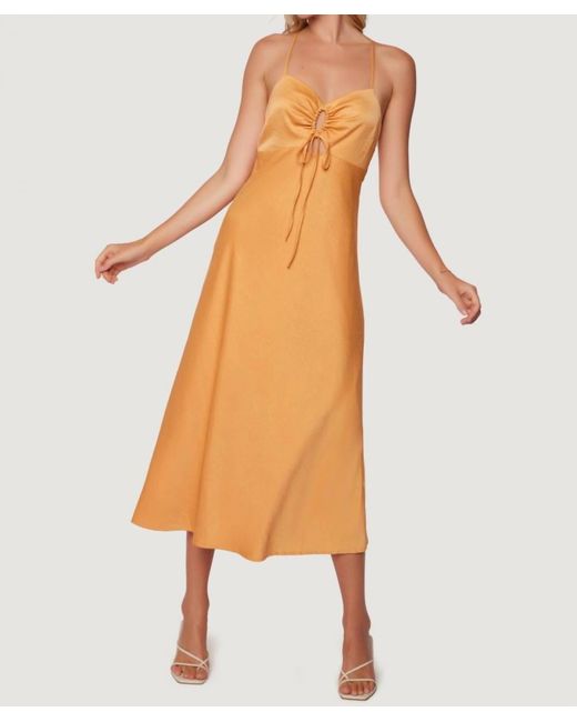 LOST AND WANDER Orange Sunset Midi Dress