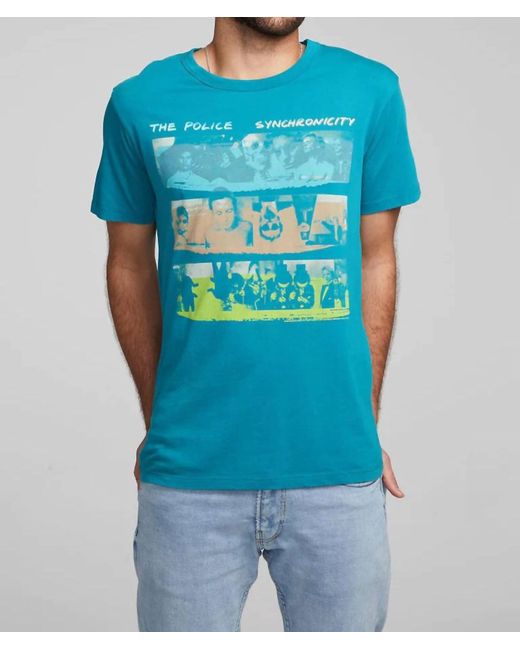 Chaser Brand Blue The Police Synchronicity Tee for men