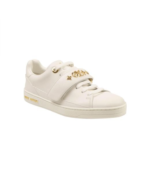 Louis Vuitton White Leather Lace-up Frontrow Low-top Sneakers