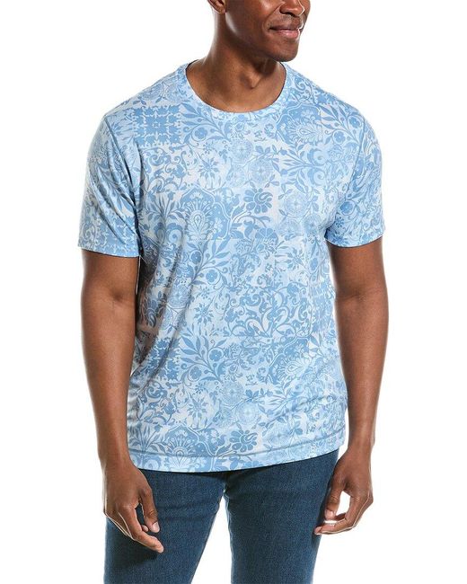 Robert Graham Blue Dillions Classic Fit T-shirt for men