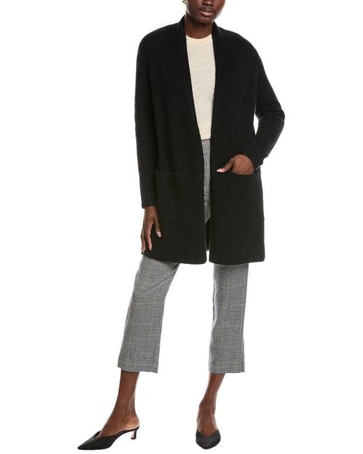 Eileen Fisher Black Cashmere & Silk-Blend Long Cardigan