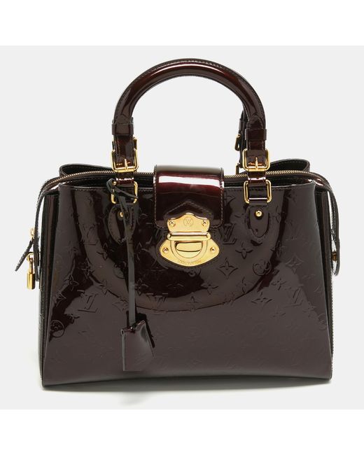 Louis Vuitton Black Amarante Monogram Vernis Melrose Avenue Bag