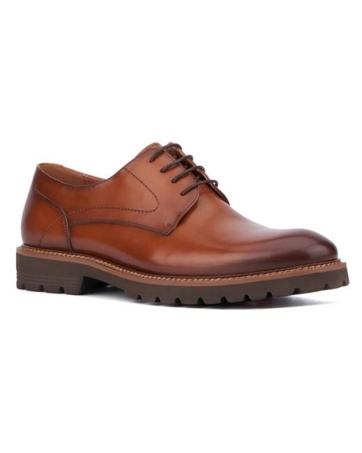 Vintage Foundry Brown Devon Leather Derby Shoes for men