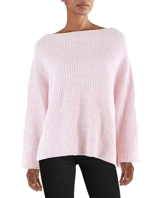 Rebecca Minkoff Pink Slouchy Mock Neck Pullover Sweater
