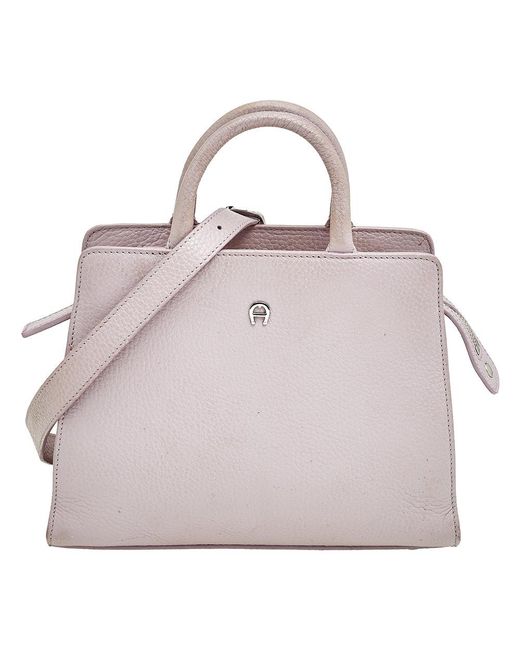 Aigner Pink Lilac Leather Tote