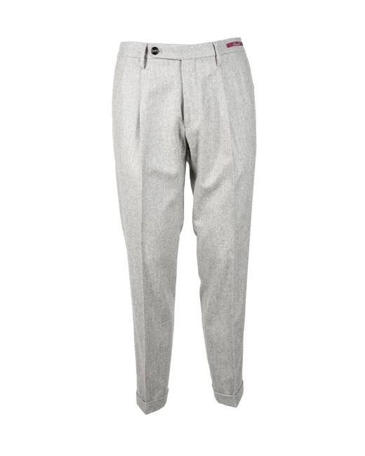 Michael Coal Gray Virgin Wool Trousers for men