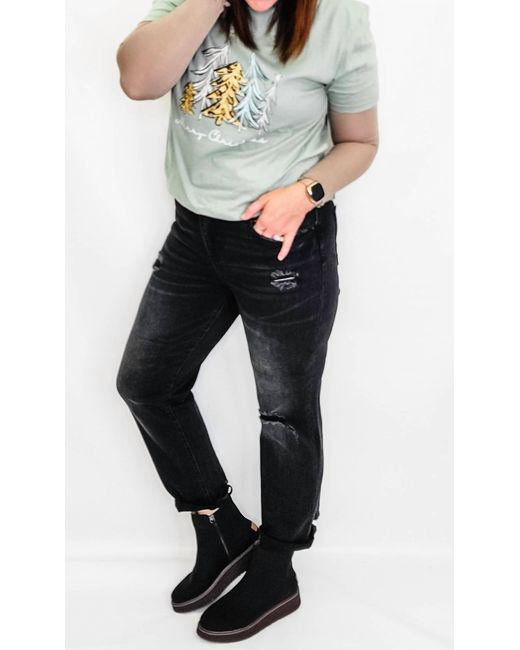 Risen Blue Distressed Boyfriend Jeans