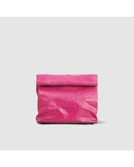 Simon Miller Pink Leather Small Lunch Bag Clutch