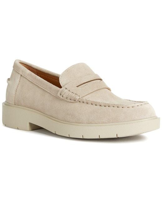 Geox White Spherica Leather Moccasin