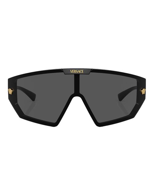 Versace Black Ve4461 Gb1/87 Shield Sunglasses