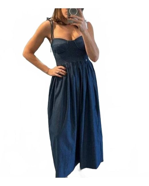 Karina Grimaldi Blue Denim Midi Dress