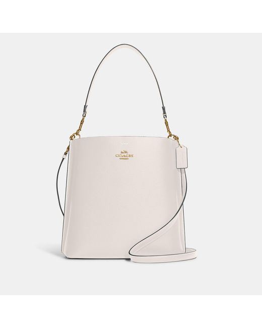 Coach Outlet Leather Mollie Bucket Bag in White (Metallic) Lyst