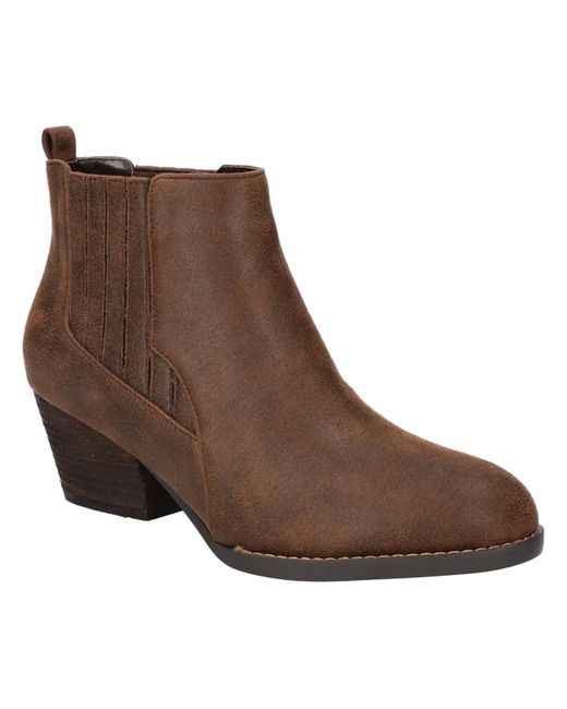 Bella Vita Brown Lou Faux Leather Ankle Boots