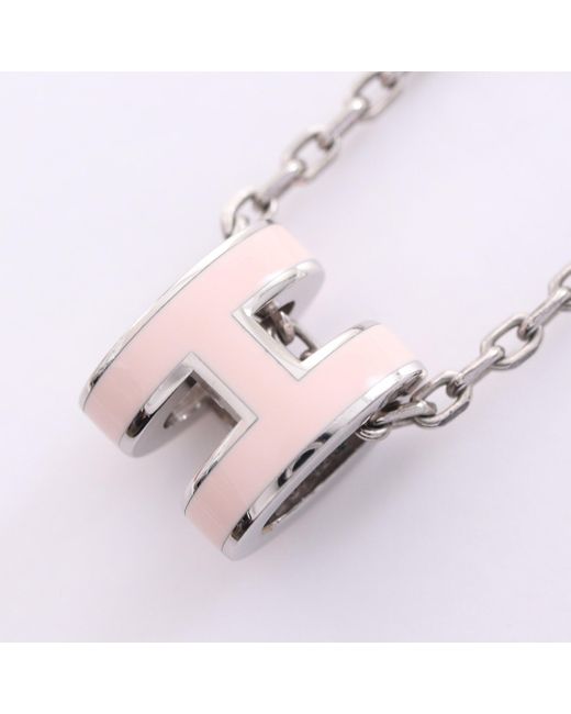 Hermès Mini Pop H Mini Pop H Necklace Silver Light Pink