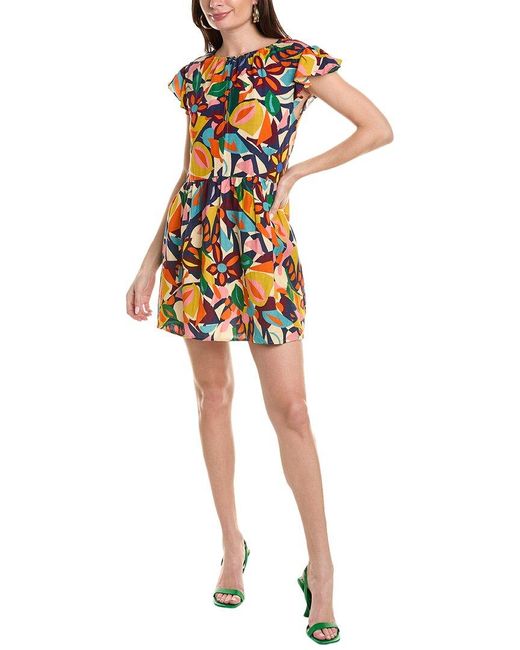 Velvet By Graham & Spencer White Alexandra Linen-blend Mini Dress