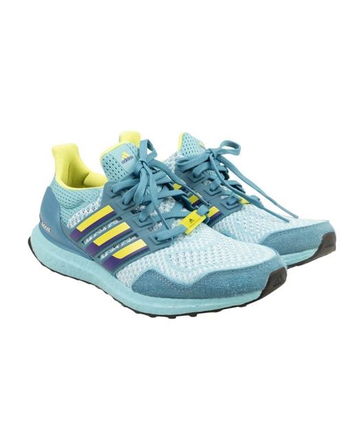 Adidas Blue Aqua & Yellow Ultraboost 1.0 Dna Zx 8000 Sneakers for men