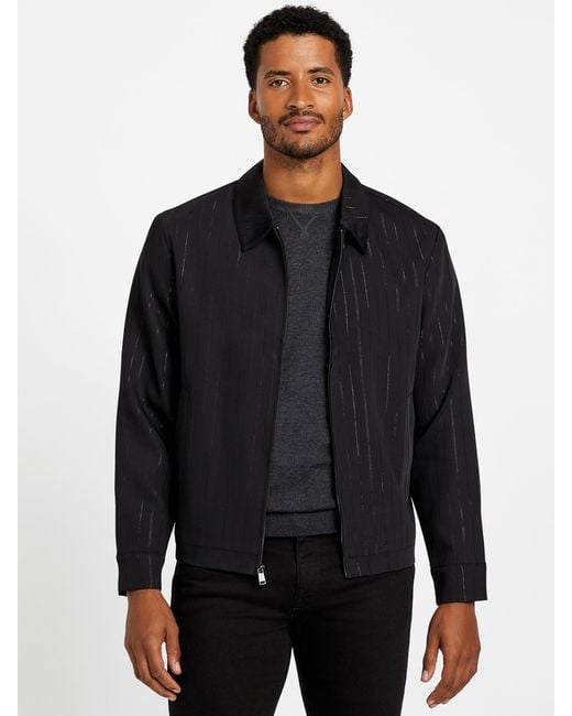 Guess Black Kristoff Full-Zip Collared Blazer for men