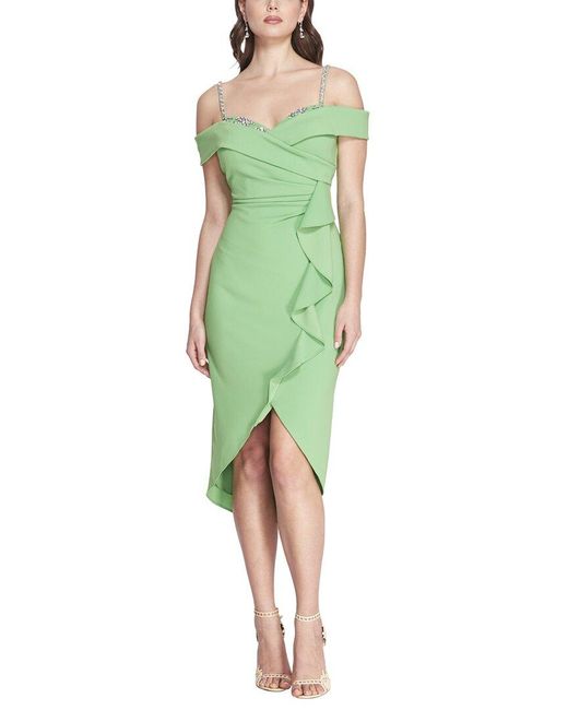 Marchesa Green Midi Dress