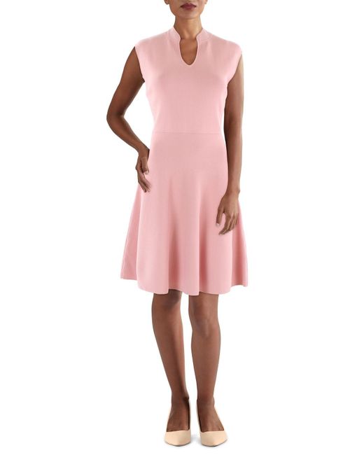 Ted Baker Pink Lliliee Office Career Fit & Flare Dress