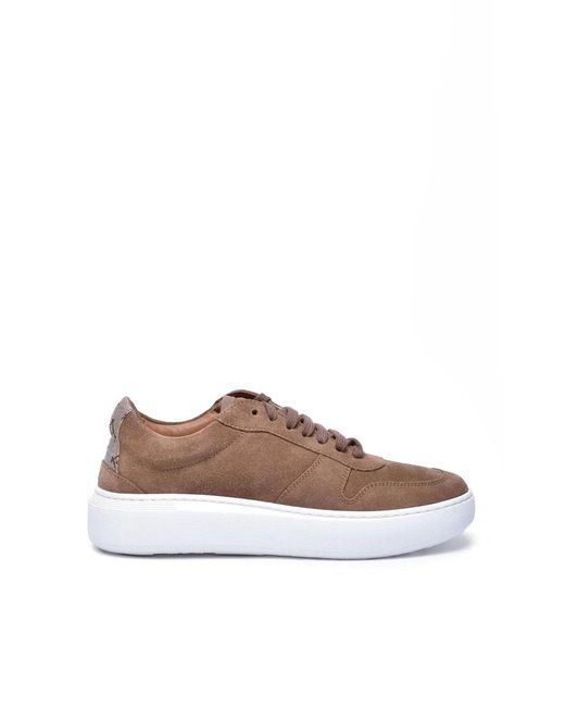 Herno Brown Suede Leather Sneakers