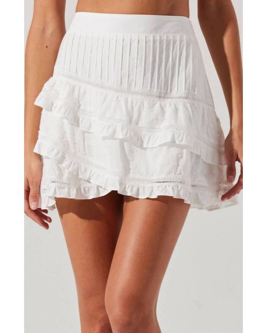 Astr White Kensley Mini Skirt