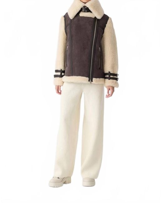 Mackage Natural Rhoslyn Shearling Jacket