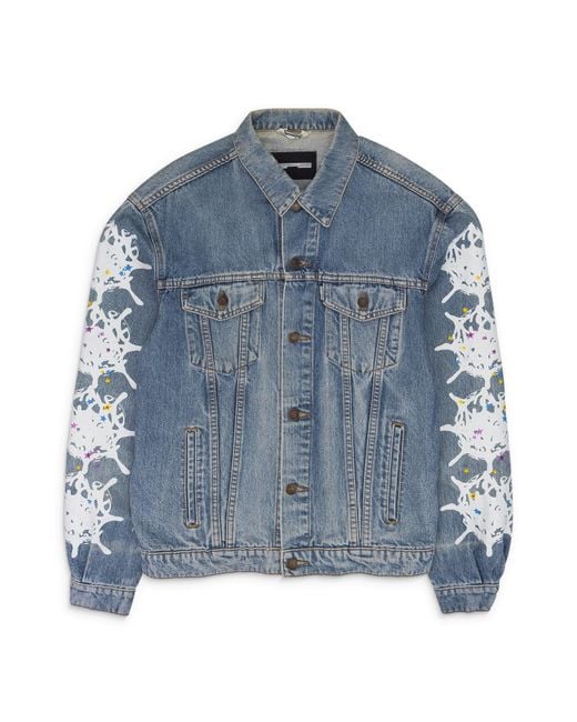 Sp5der Blue Vintage Web Field Jacket for men