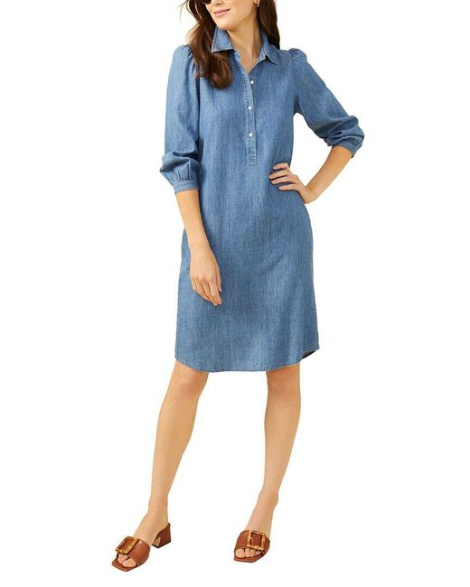 J.McLaughlin Blue Randall Linen-blend Dress
