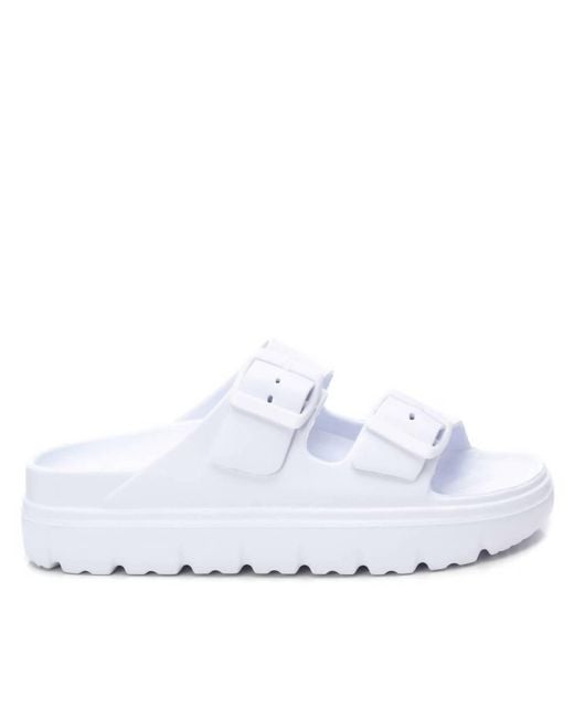 Xti White Buckle Strap Sandal
