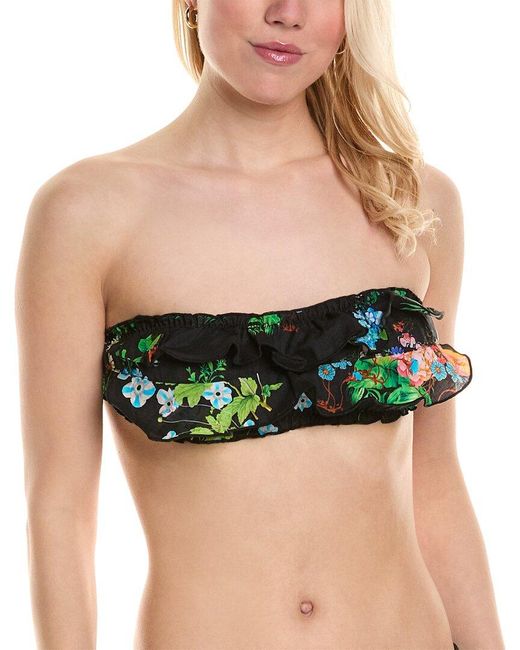 Cynthia Rowley Black Flirt Ruffle Bikini Top