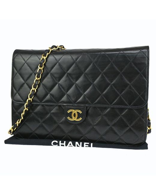 Chanel Black Matelassé Leather Shoulder Bag (pre-owned)