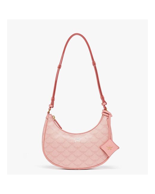 MCM Pink Himmel Ascending Moon Hobo